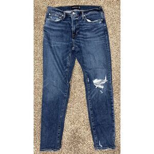 Men's Abercrombie & Fitch Slim Taper Jeans Stretch 33x34 Destroyed Holes